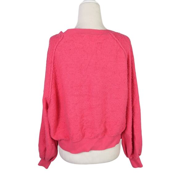 Free People dark pink bobble textured pullover sweater XS - Picture 4 of 6